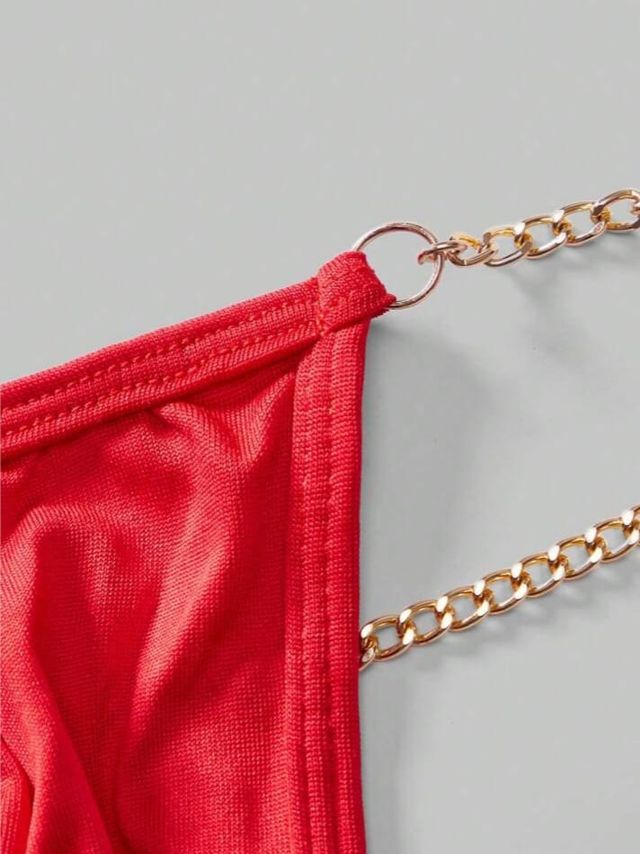 FANDY Men's Chain Decor Thong Briefs, Sexy Underwear